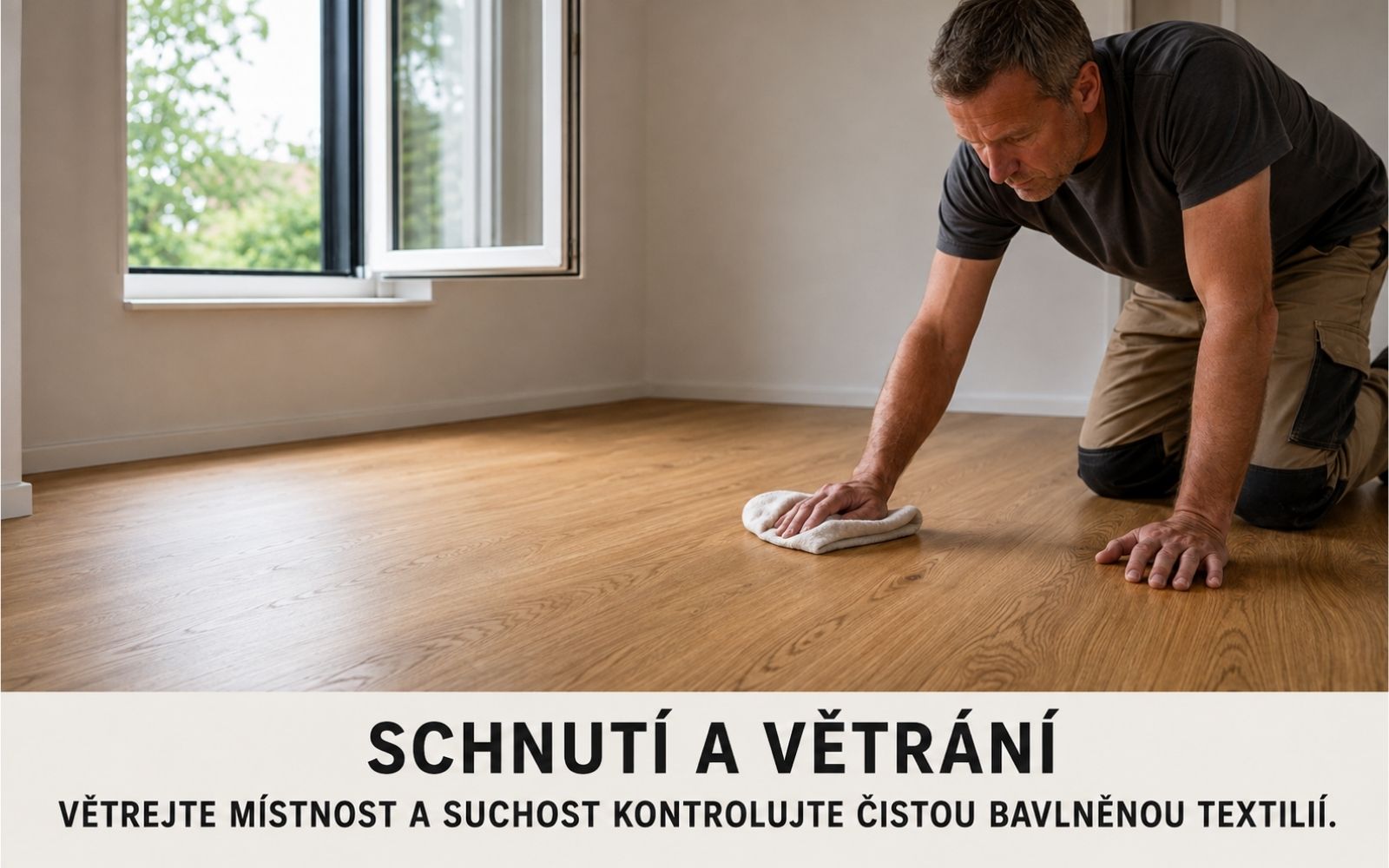 Schnutí a větrání při práci s Rubio Oil Plus 2C na interiérovém dřevě